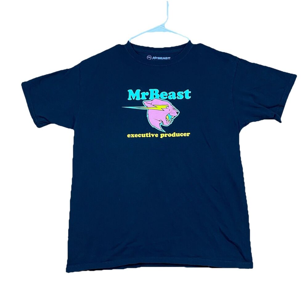 MrBeast Executive Producer T Shirt Youth XL Black YouTube Creator Merch